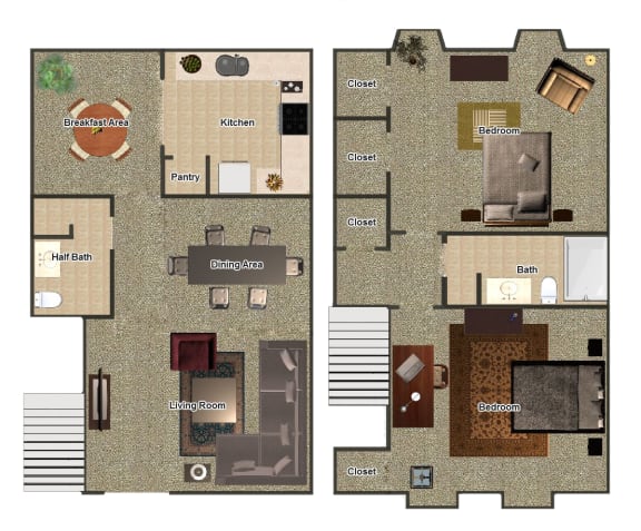 Floor Plan  2 Bedroom Townhome