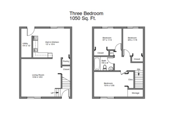 Floor Plan 3 Bedroom | 1 Bath