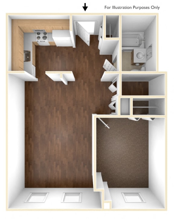 One Bedroom Apartment Floor Plan Robinson Cuticura Mill Apartments.