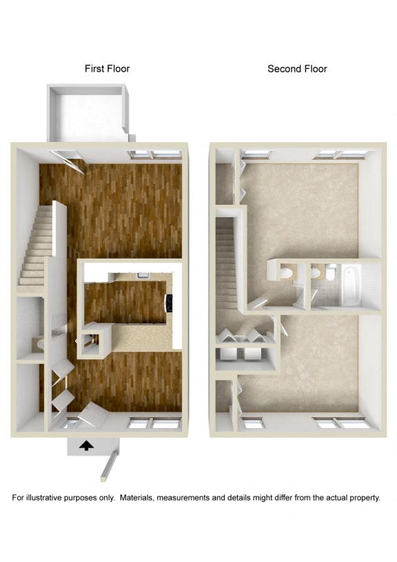 Floor Plan  2 Bedroom, 1.5 Bathroom Floor Plan.