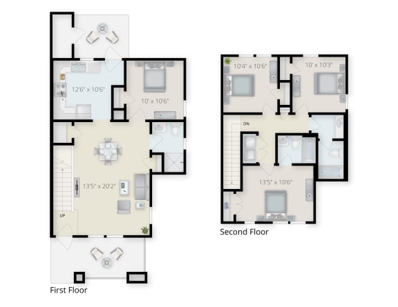 Floor Plans of Center Court Apartments in Niagara Falls NY