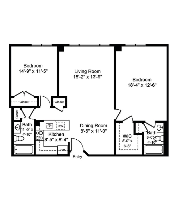 Two Bedroom Floor Plan C.