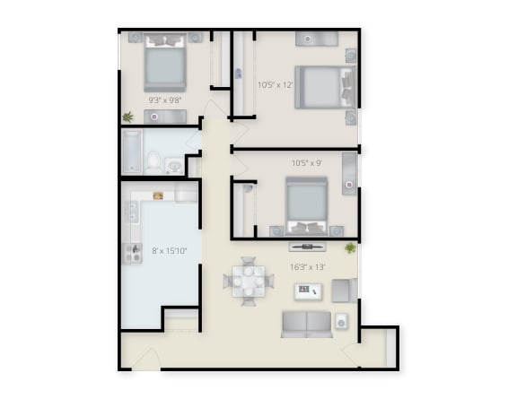 3 Bedroom Apartment at Franklin Manor in Columbus, OH.
