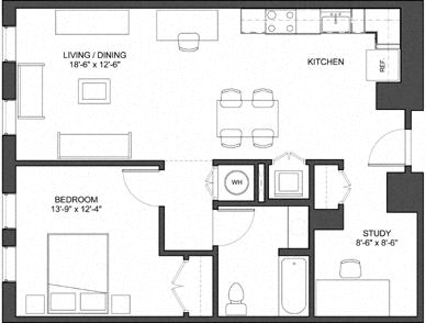 Floor Plan  1bedroom with study