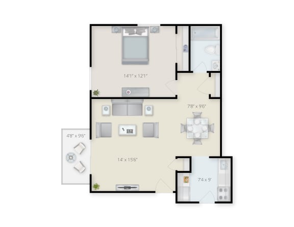 Two Bedroom apartment at Mansfield Meadows in Mansfield, MA