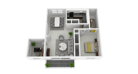 1 bedroom, 1 bathroom plus den 1 bedroom, 1 bathroom plus den at Olde Towne Apartments in Middletown, OH