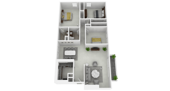 Spacious 3 bedroom, 2 bathroom flat apartment at Olde Towne Apartments in Middletown, OH