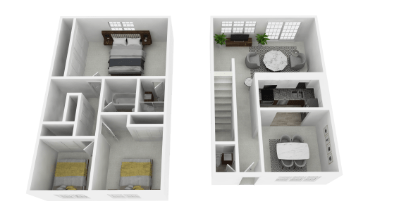 3 Bedroom 2 Bathroom Townhome 3 Bedroom 2 Bathroom Townhome at Olde Towne Apartments in Middletown, OH