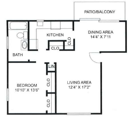 One bedroom, one bathroom at Olde Towne Apartments in Middletown, OH