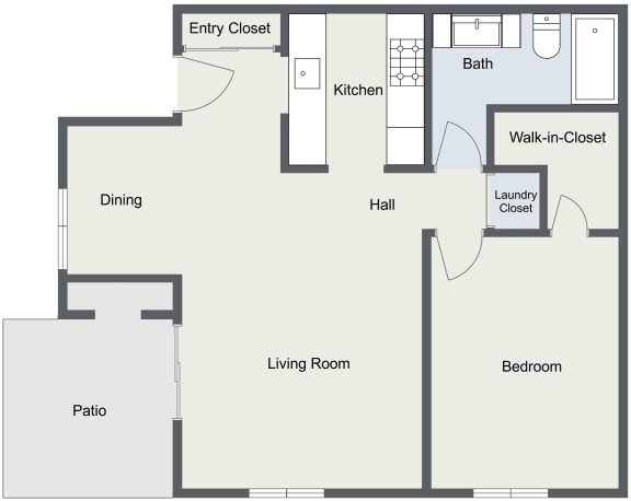 Floor Plan  One Bedroom Floor Plan