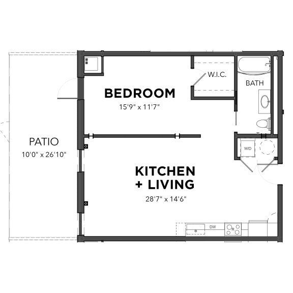 Floor Plan  A10 1 Bed 1 Bath Floor Plan at Bakery Living, Pennsylvania 15206