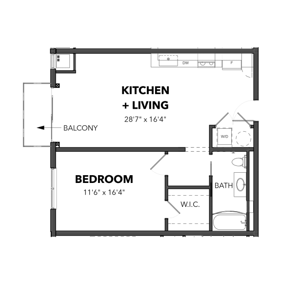 Floor Plan  A3 Furnished 1 Bed 1 Bath Floor Plan at Bakery Living, 15206