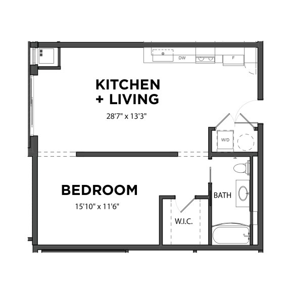 Floor Plan  A4 1 Bed 1 Bath Floor Plan at Bakery Living, Shadyside, Pittsburgh, PA 15206