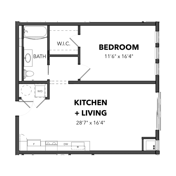 A5 1 Bed 1 Bath Floor Plan A5 1 Bed 1 Bath Floor Plan at Bakery Living, Shadyside, Pittsburgh