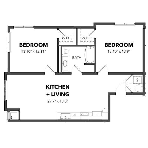 Floor Plan  B3 2 Bed 1 Bath Floor Plan at Bakery Living, 15206