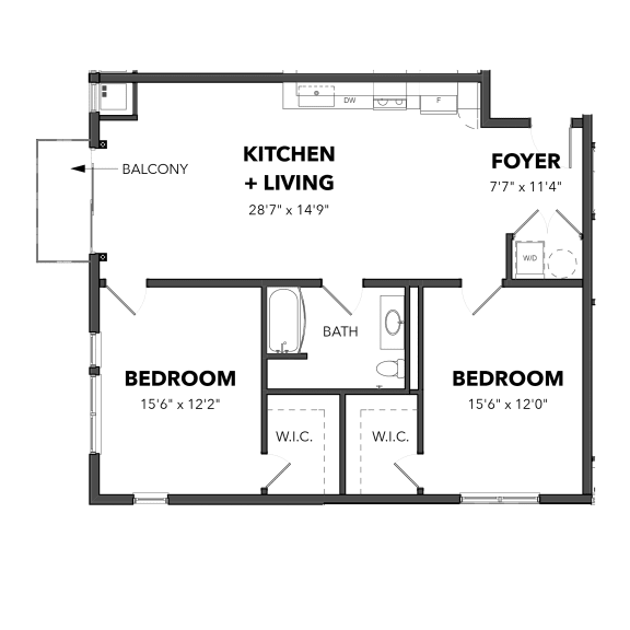 Floor Plan  B5 2 Bed 1 Bath Floor Plan at Bakery Living, Pennsylvania 15206