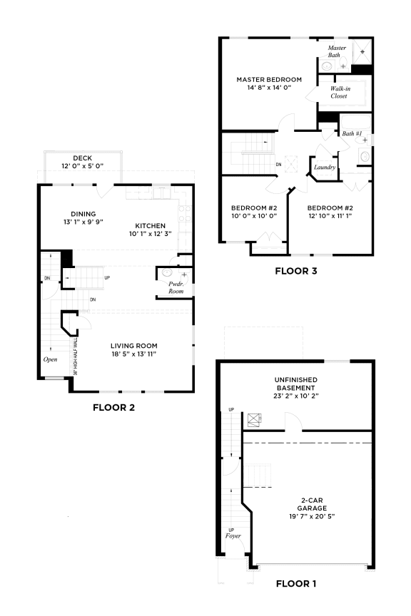 The Muirfield Floor plan The Muirfield 1,654 Sq.Ft. Floor plan at Highland Village, Ross Township, Pittsburgh, PA