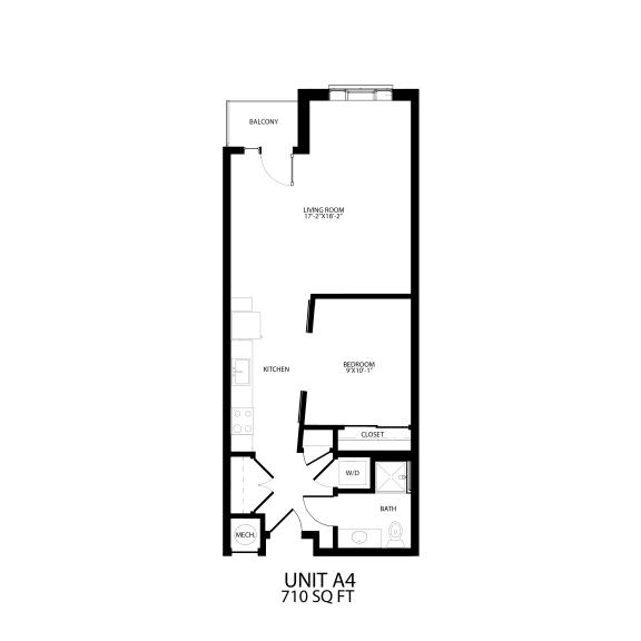 A4 Floor Plan 710 Sq.Ft. at Alta Sloans Lake, Lakewood, 80214