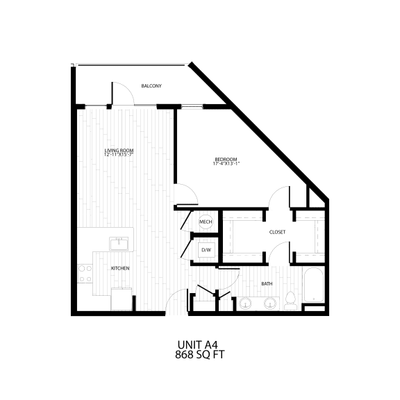 A4 Floor Plan at Alta Davis, Morrisville, NC, 27560