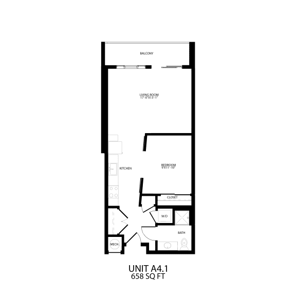A4.1 Floor Plan A4.1 Floor Plan 658 Sq.Ft. at Alta Sloans Lake, Lakewood, Colorado