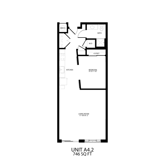 A4.2 Floor Plan 710-to746 Sq.Ft. at Alta Sloans Lake, Lakewood