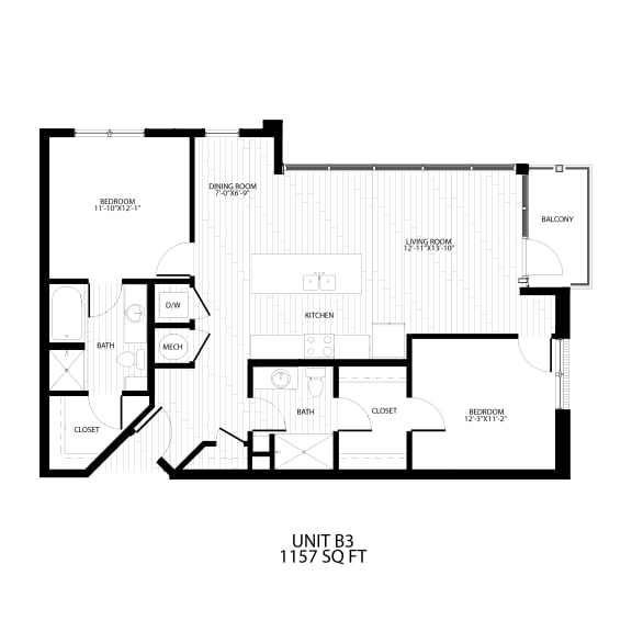 B3 Floor Plan at Alta Davis, Morrisville, North Carolina