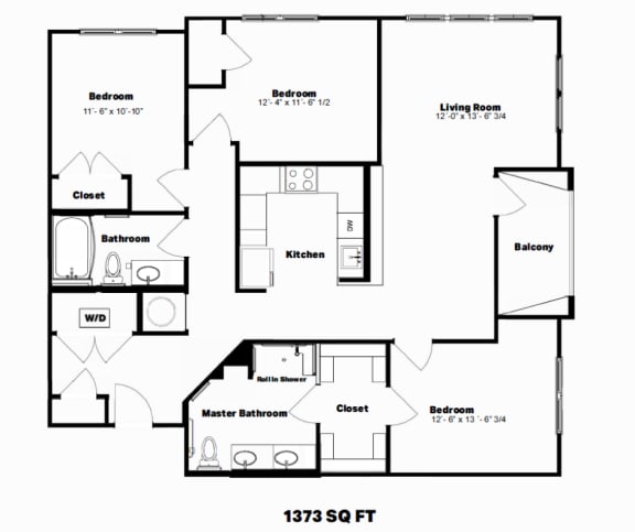 Bedroom Floor Plan at Alta Ashley Park, Newnan, 30263