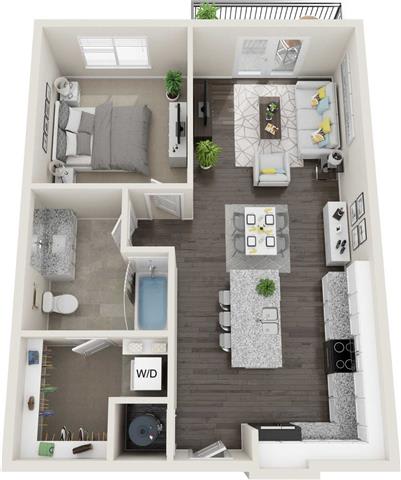 A2 Floor Plan at Anchor Riverwalk, Florida, 33602