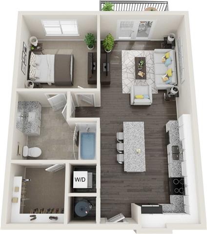 A6 Floor Plan at Anchor Riverwalk, Tampa, 33602