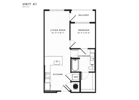 Floor Plan  A1 Floor Plan at Alta Foundry, Tennessee, 37203