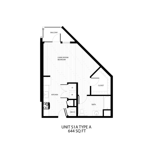 S1A TYPE A Floor Plan at Alta Davis, Morrisville, NC