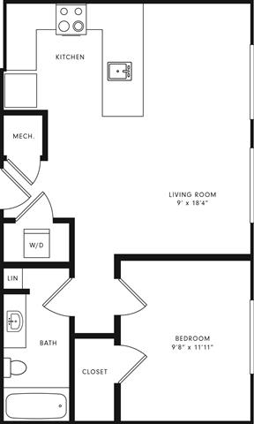 A1 Floor Plan A1 Floor Plan at Station 40, Nashville, TN, 37209
