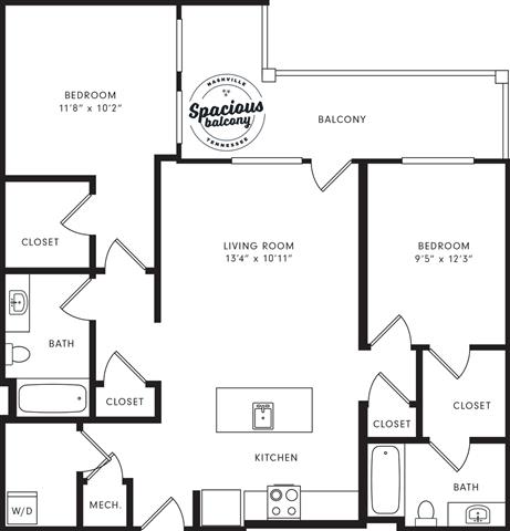 B2 Floor Plan at Station 40, Tennessee