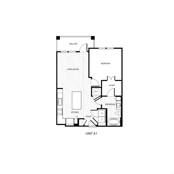 1 bed 1 bath floor plan C at Alta Belleair, Clearwater, 33756