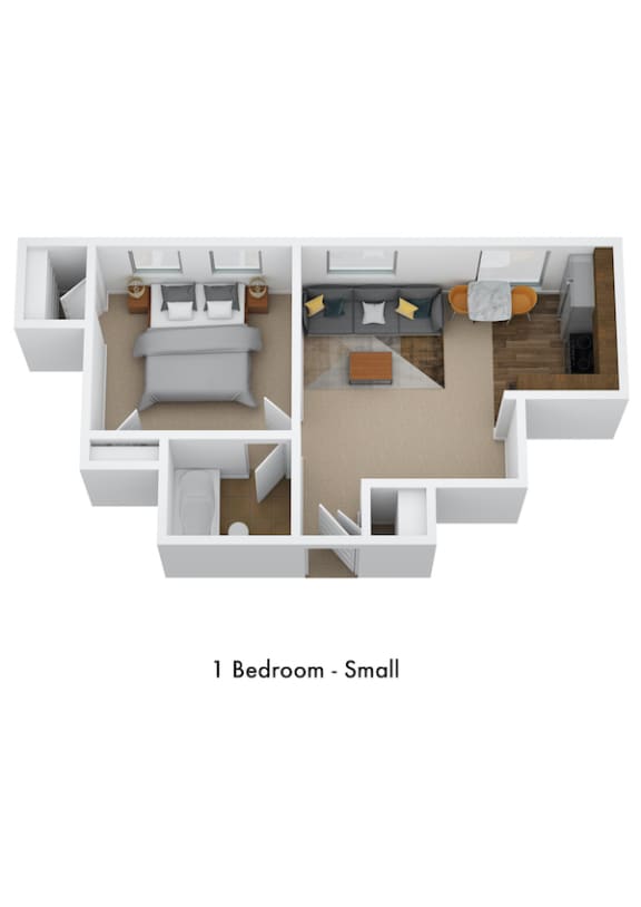  Floor Plan 1 Bedroom - Small