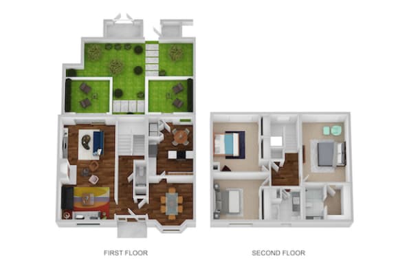 Carriage House Floor Plan at Indian Creek Apartments, Ohio