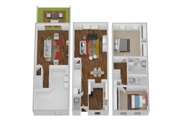 Eaton I &amp; II Floor Plan at Indian Creek Apartments, Cincinnati, OH