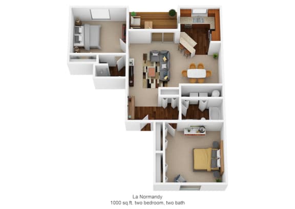 2 bed 2 bath floor plan D at Normandy Club, Centerville, OH