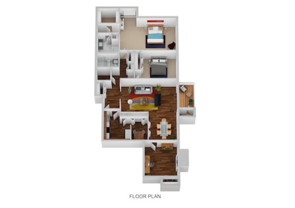 Salem Floor Plan at Indian Creek Apartments, Ohio