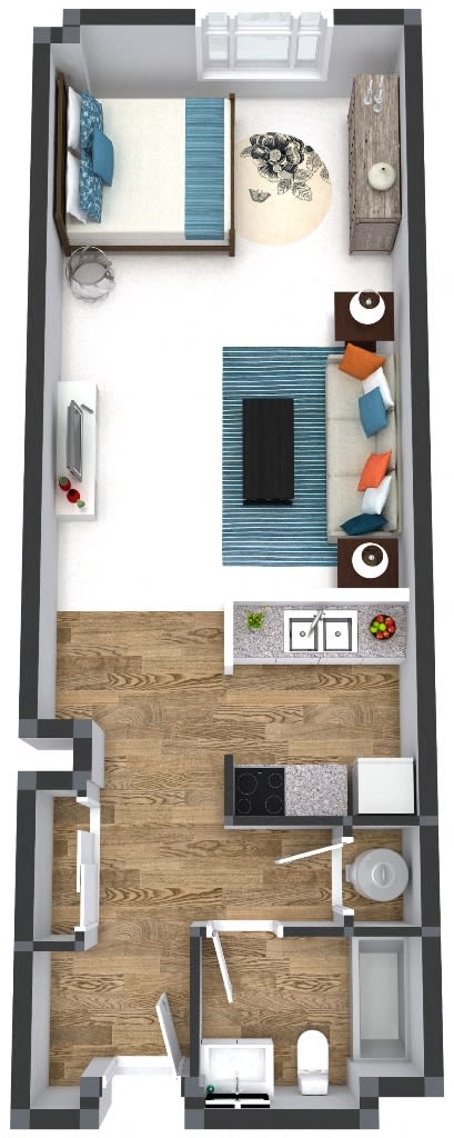 Studio on 7th Floor Plan at The Lofts at Shillito Place, Cincinnati, OH, 45202