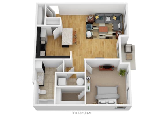 1 Bedroom G 1 Bath Floor Plan at Monmouth Row Apartments, Newport, KY