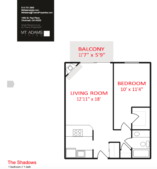 Floor Plan  The Shadows - One Bedroom