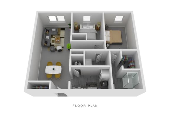 2 bedroom 1 bath floor plan B at Stonecrest Apartments, Columbus