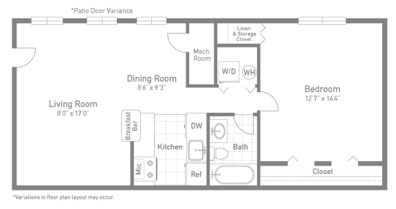 Floor Plan at Bren Mar Apartments in Alexandria, VA