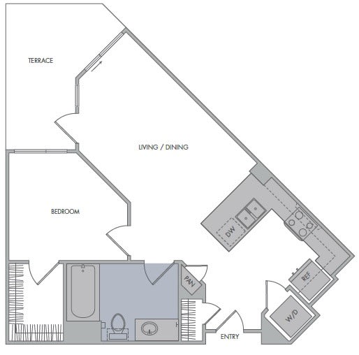 D floorplan at 1000 Grand by Windsor