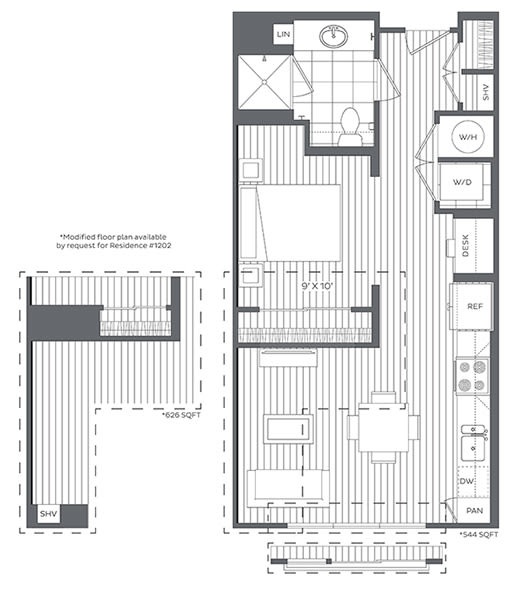 1A Floor Plan at Platt Park by Windsor, Denver, Colorado