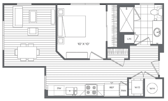 1B Floor Plan at Platt Park by Windsor, Denver, Colorado