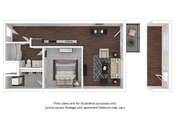A1 3D disclaimer floor plan at The Casey, CO, 80202