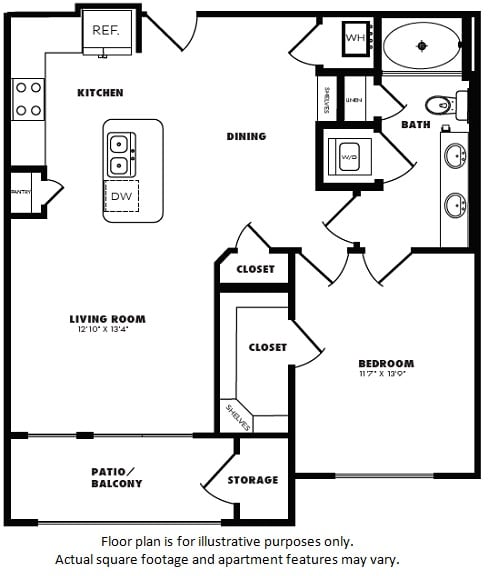 A5(1) floor plan at Windsor Burnet, Austin, TX