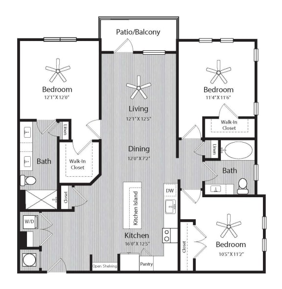 C1 floor plan at Windsor 335, Plantation, Florida